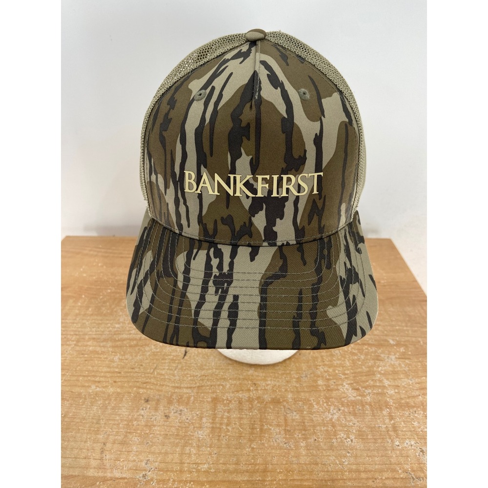Richardson 112PFP Tiger Camo Trucker Hat Mens BankFirst Snapback Mesh Cap Olive